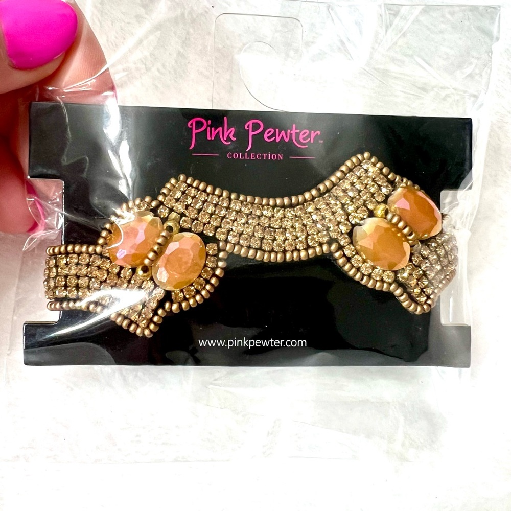 Pink Pewter Bracelets - Set of 5 - NEW